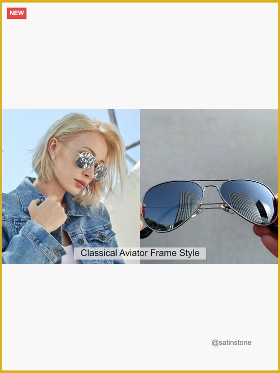 Polarized Aviator Sunglasses with UV Protection, 3-Pack